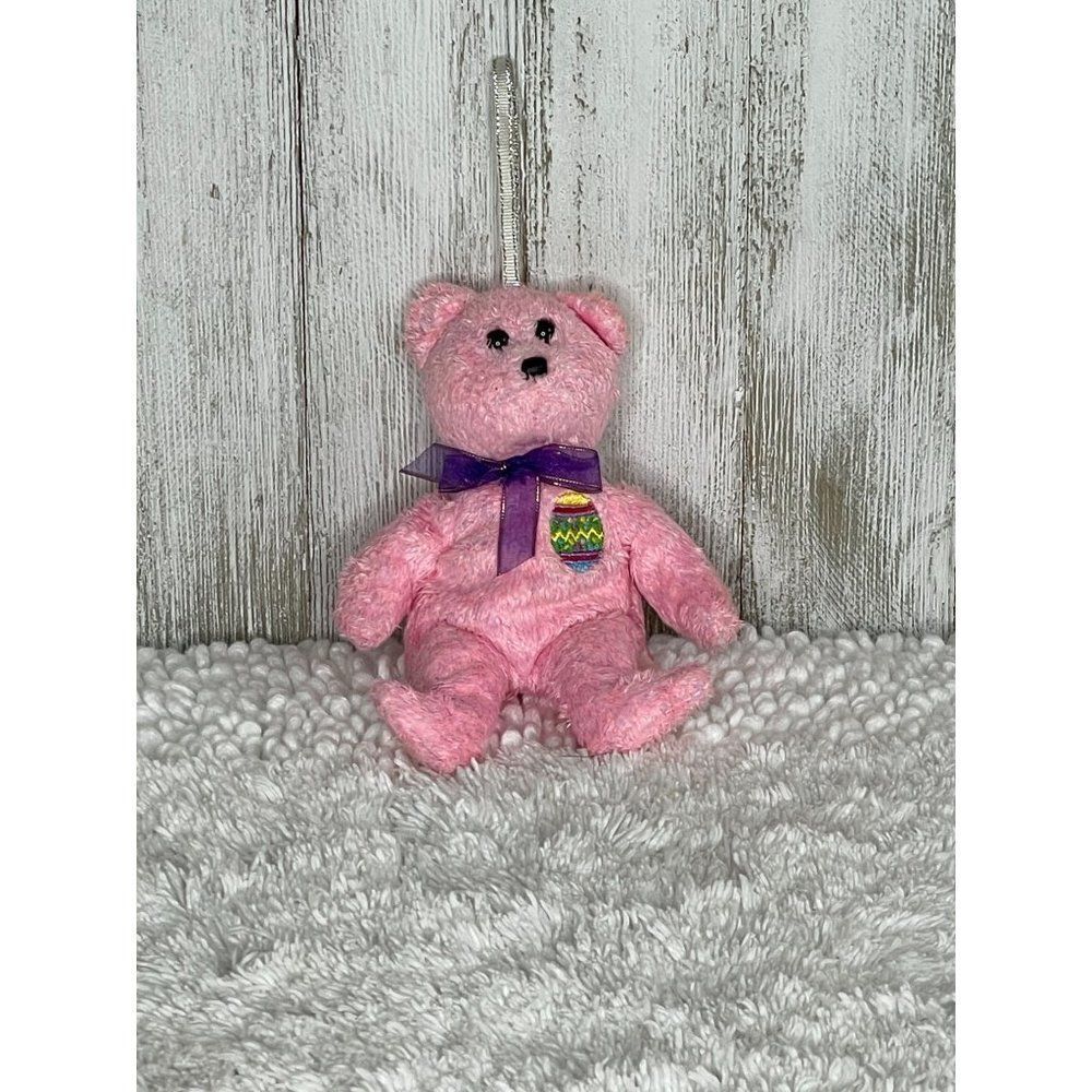 Ty The Beanie Babies Collection “EGGS” the Pink Easter Bear 2001 RETIRED